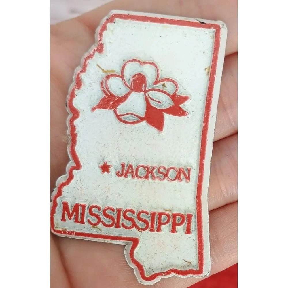 Vintage Mississippi State Souvenir Magnet Rubber